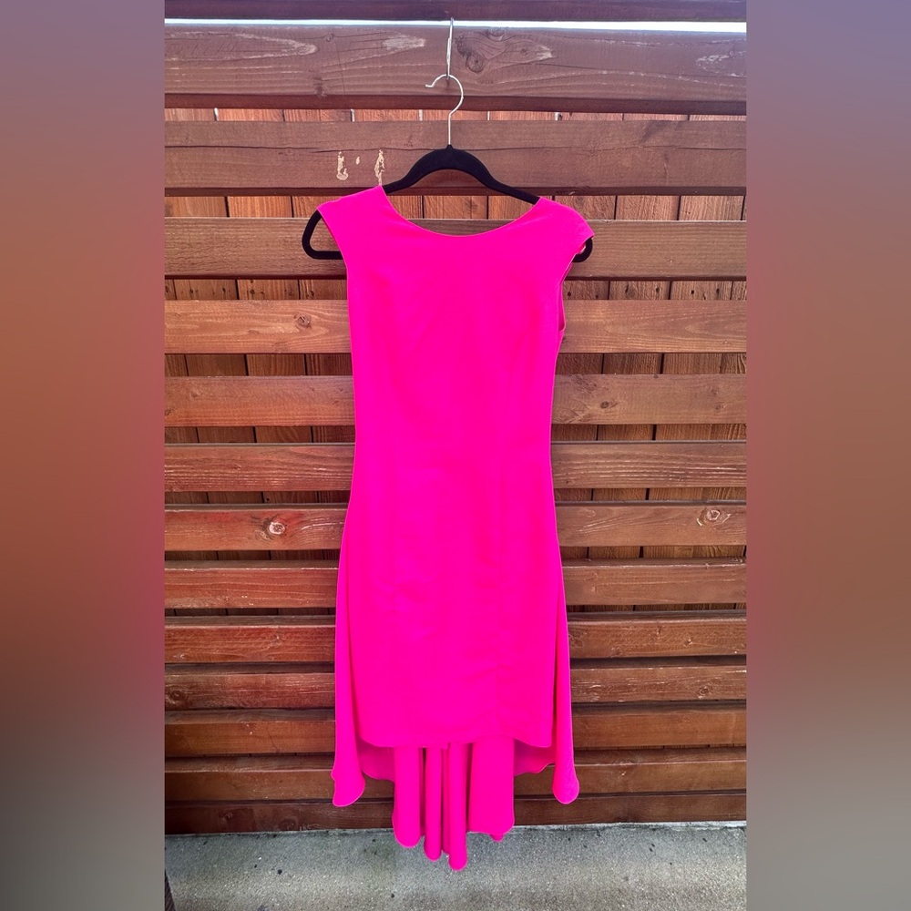 Elegant Pink Sleeveless sheath (with fun “Train”)